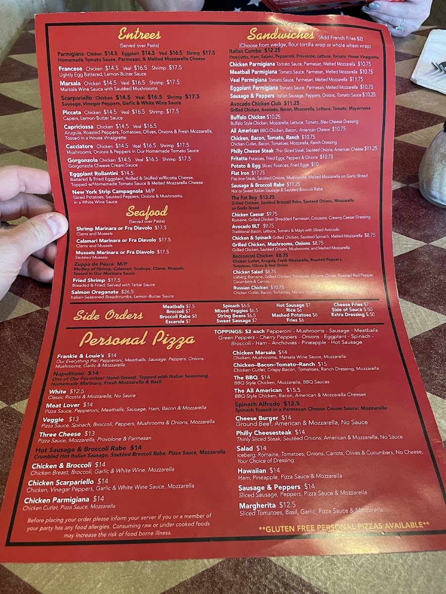Menu Frankie & Louie's-1